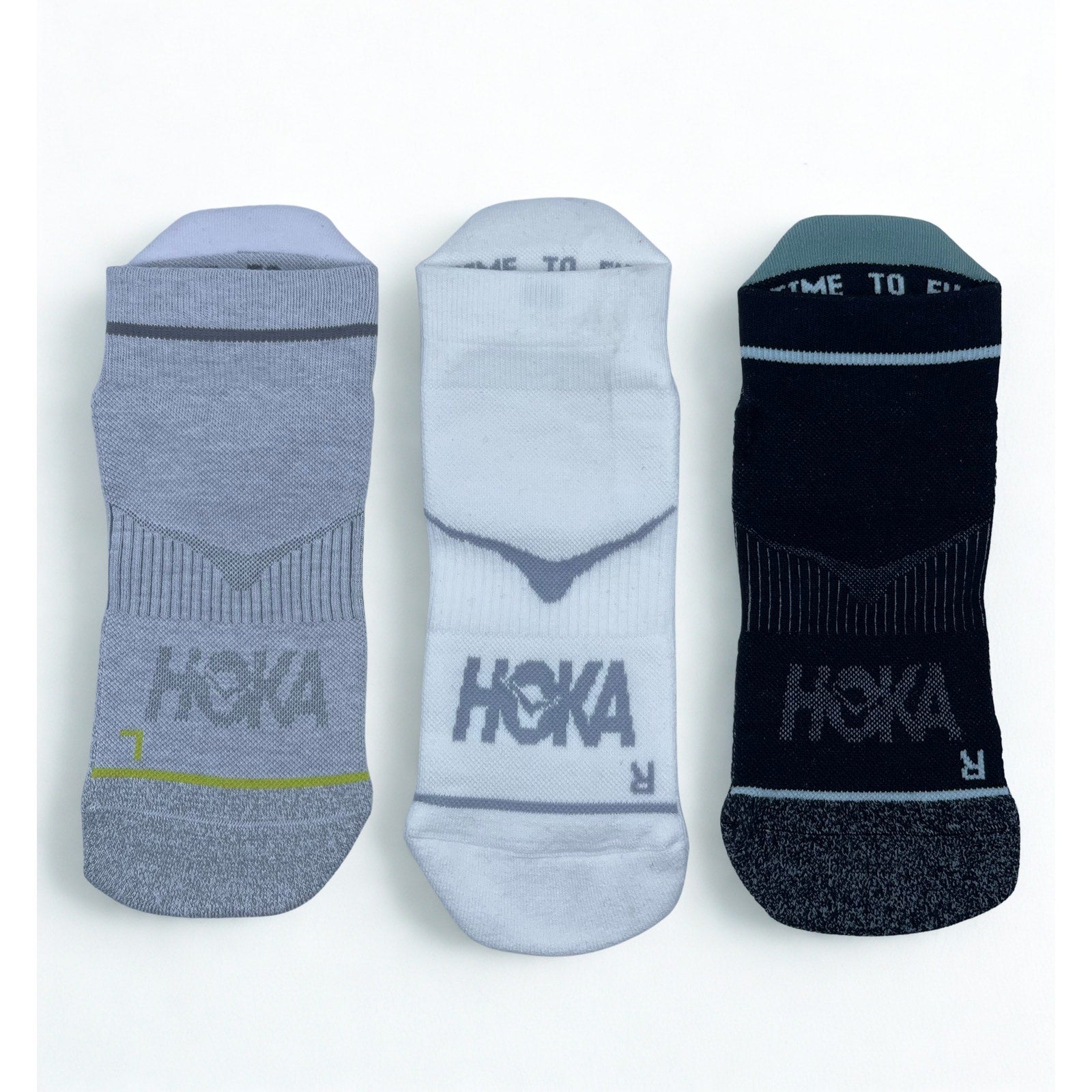 3 Pairs HOKA Time To Fly No Show Socks  Unisex M , NWOT