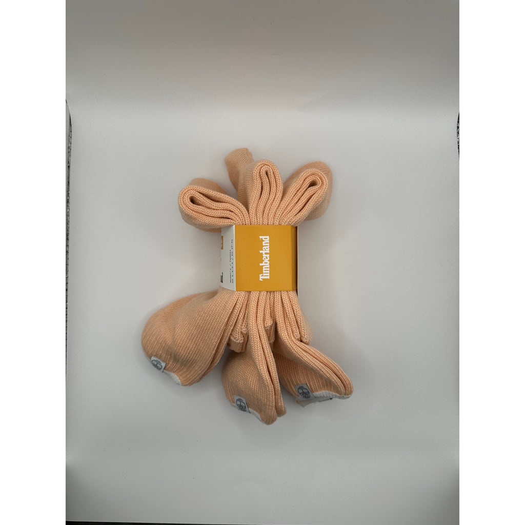 Timberland Women's Cushioned Crew Socks 3 Pairs - Wool Blend, Thermal Salmon Pink