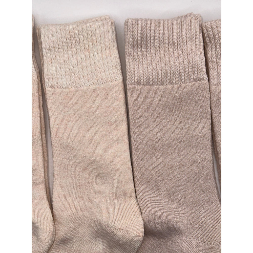 Timberland Unisex Cushioned Crew Socks 4 Pairs - Wool Blend, Light Brown Medium