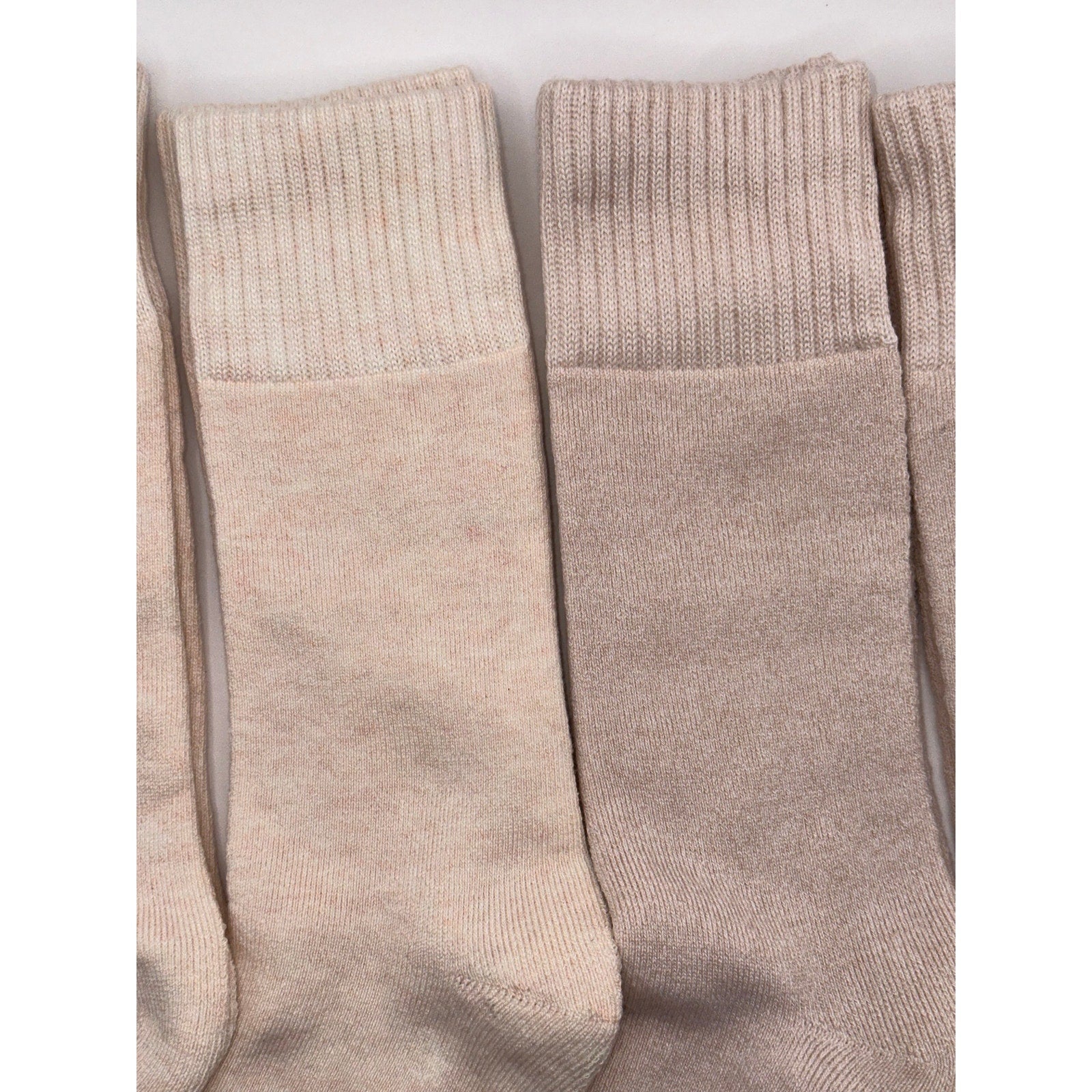 Timberland Unisex Cushioned Crew Socks 4 Pairs - Wool Blend, Light Brown Medium