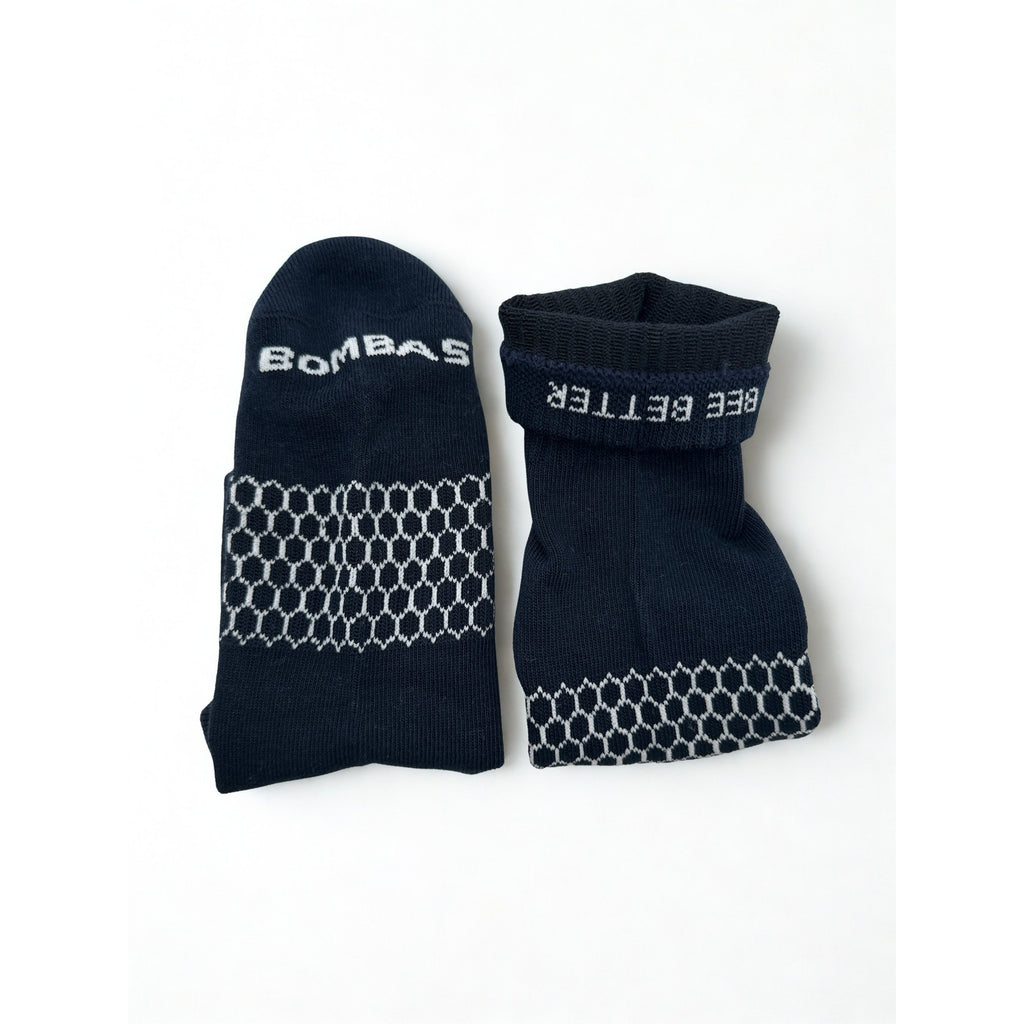 3 Pairs Bombas Navy Blue Quarter Socks Size Large 8-12