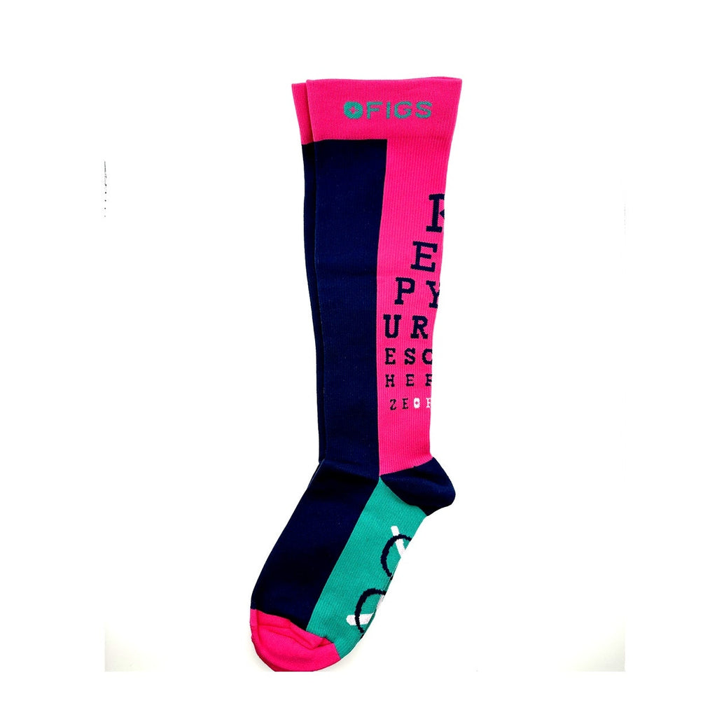 1 Pair FIGS Compression Socks Pink 100% Awesome Size Large