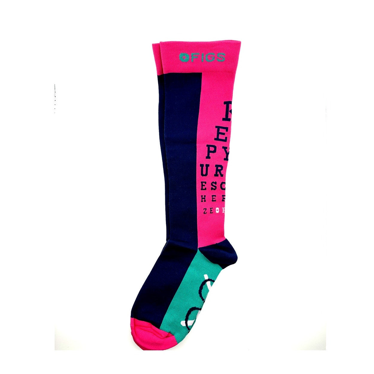 1 Pair FIGS Compression Socks Pink 100% Awesome Size Large