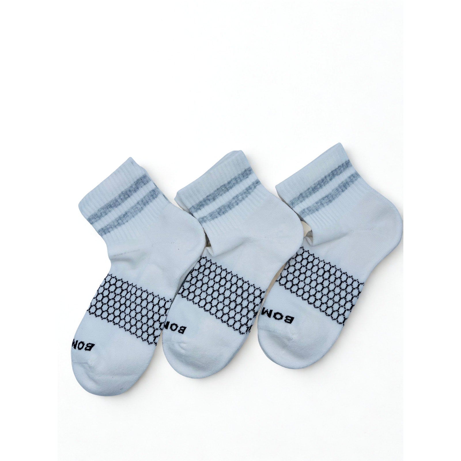 3 Pairs Bombas Quarter Socks Size Medium 6-10