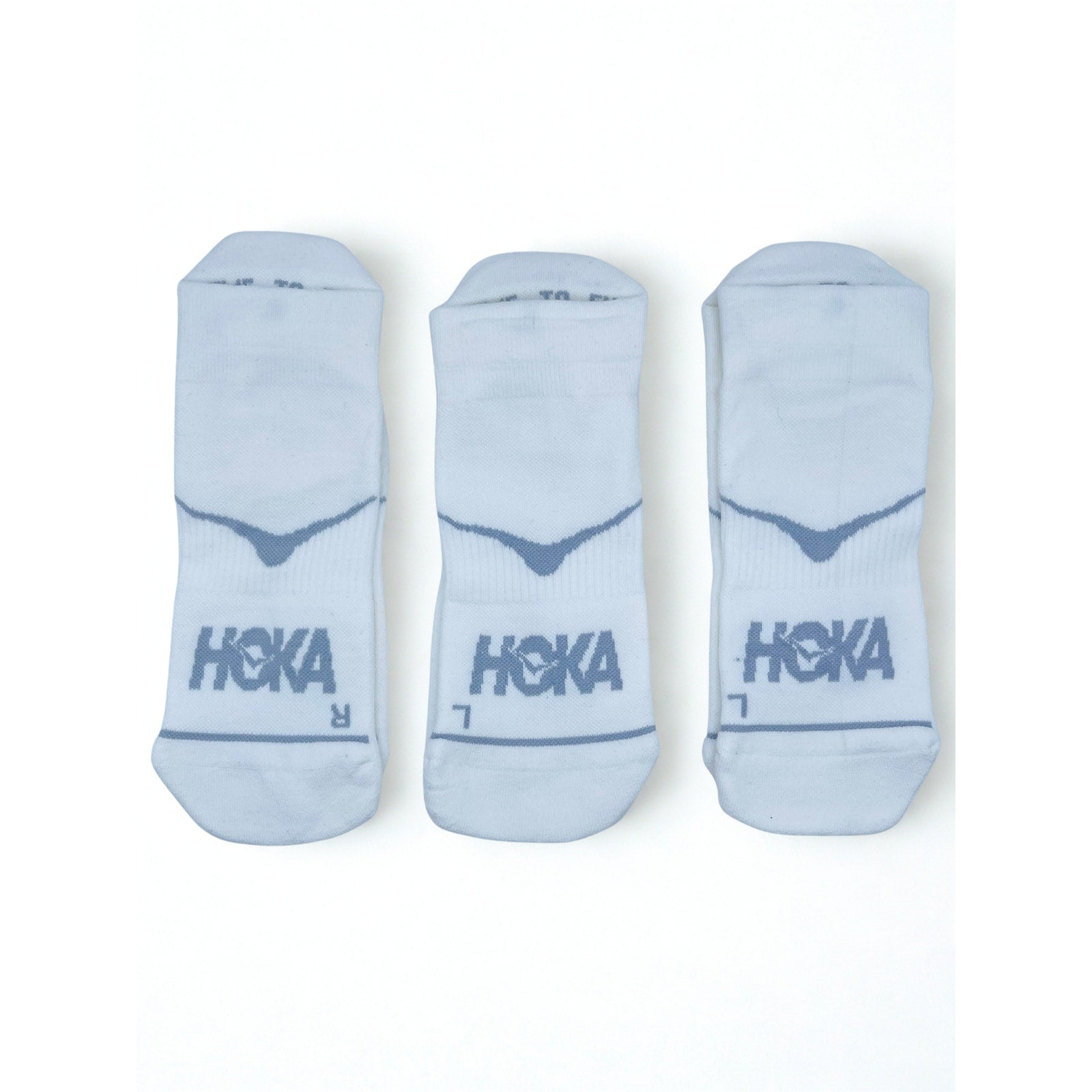 3 Pairs HOKA Time To Fly No Show WHITE Socks  Unisex L , NWOT