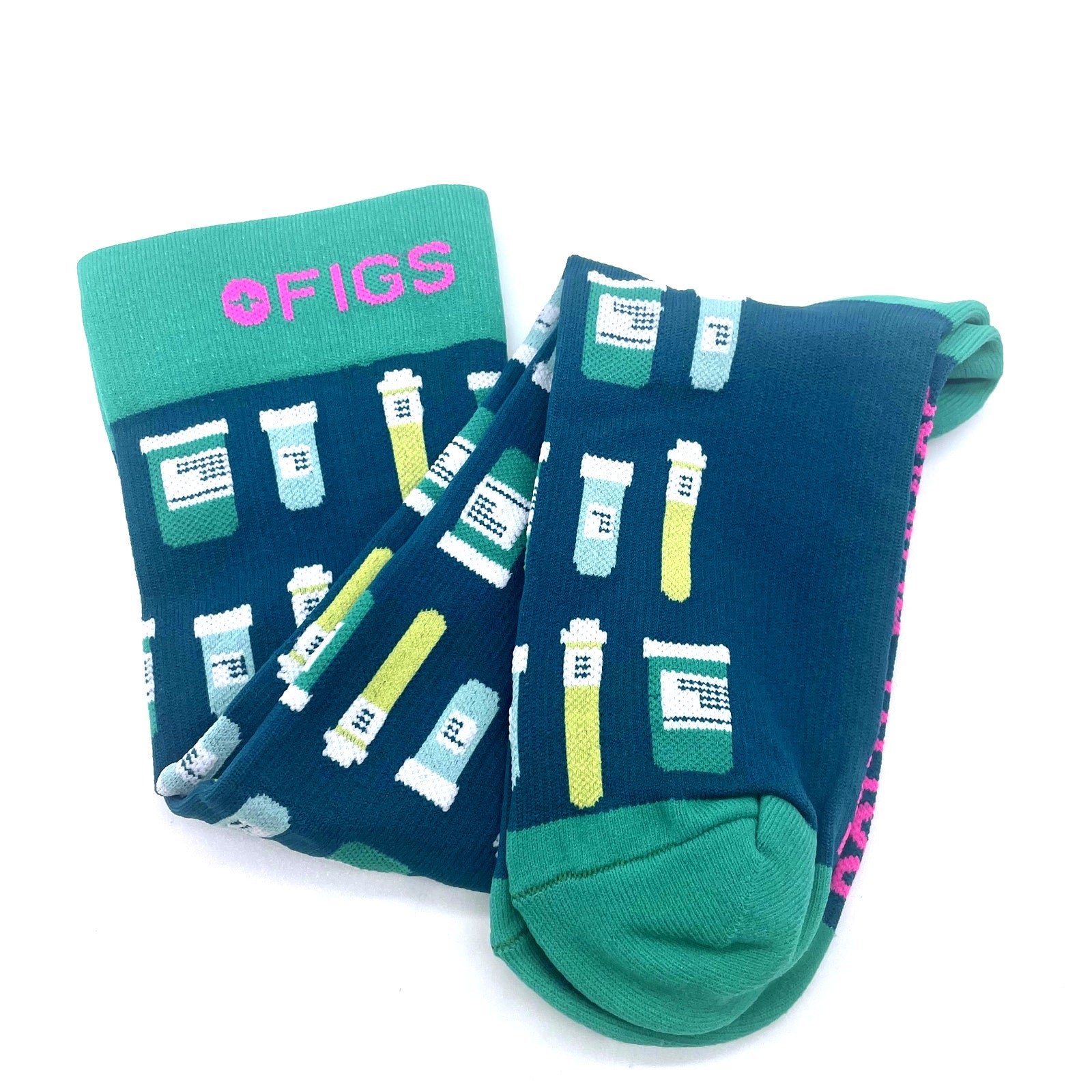 1Pair FIGS Compression Green Socks Size L