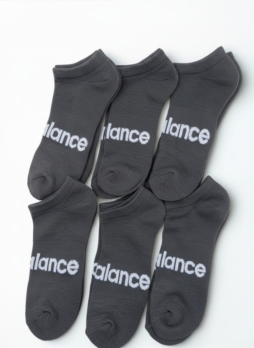 6 PAIR New Balance  No Show Ankle Socks Mens Performance Black Size L Running