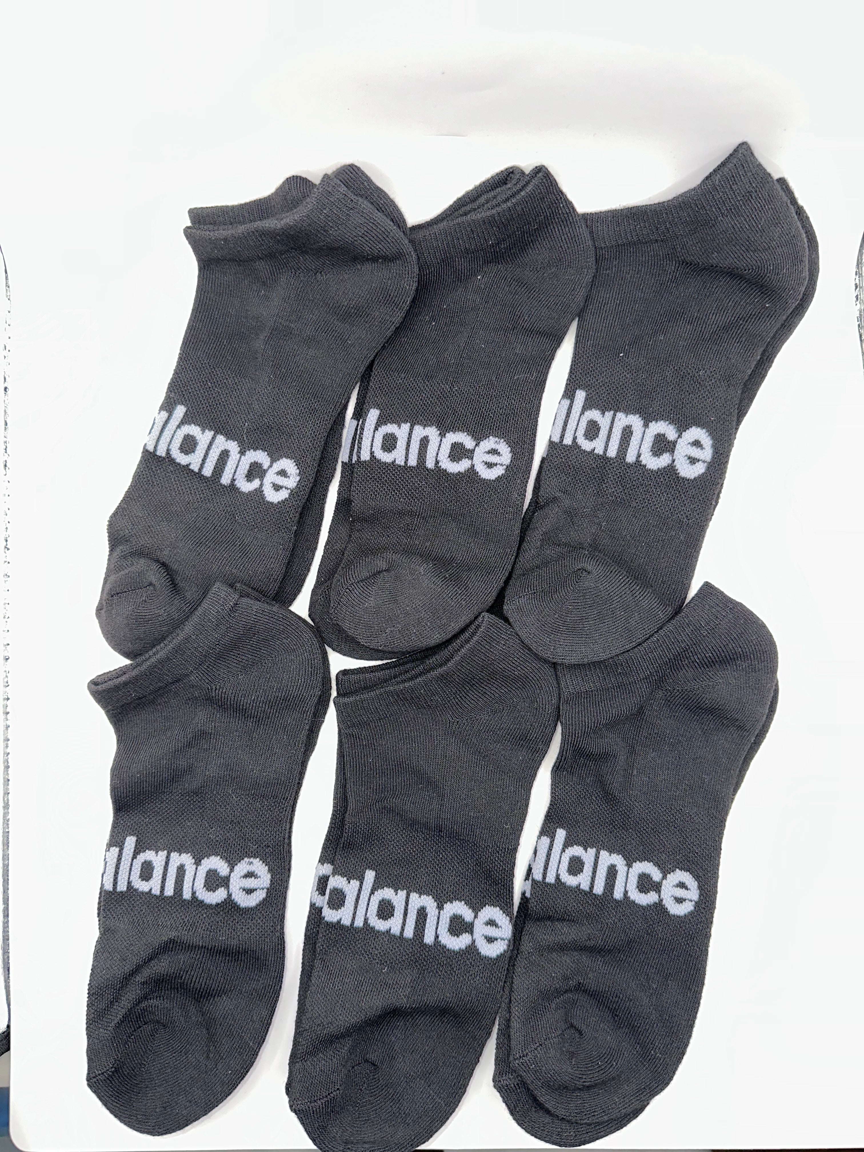 6 PAIR New Balance  No Show Ankle Socks Mens Performance Black Size L Running