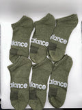 6 PAIR New Balance  No Show Ankle Socks Mens Performance Black Size L Running