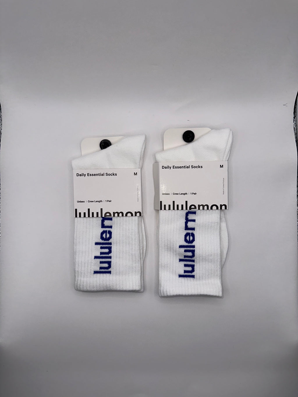 2 Pairs NWT Lululemon Daily Essential Unisex Crew Socks - Medium