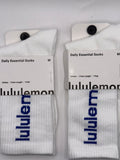 2 Pairs NWT Lululemon Daily Essential Unisex Crew Socks - Medium