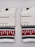 2 Pairs NWT Lululemon Unisex Daily Essential Stripe Crew Socks - Medium