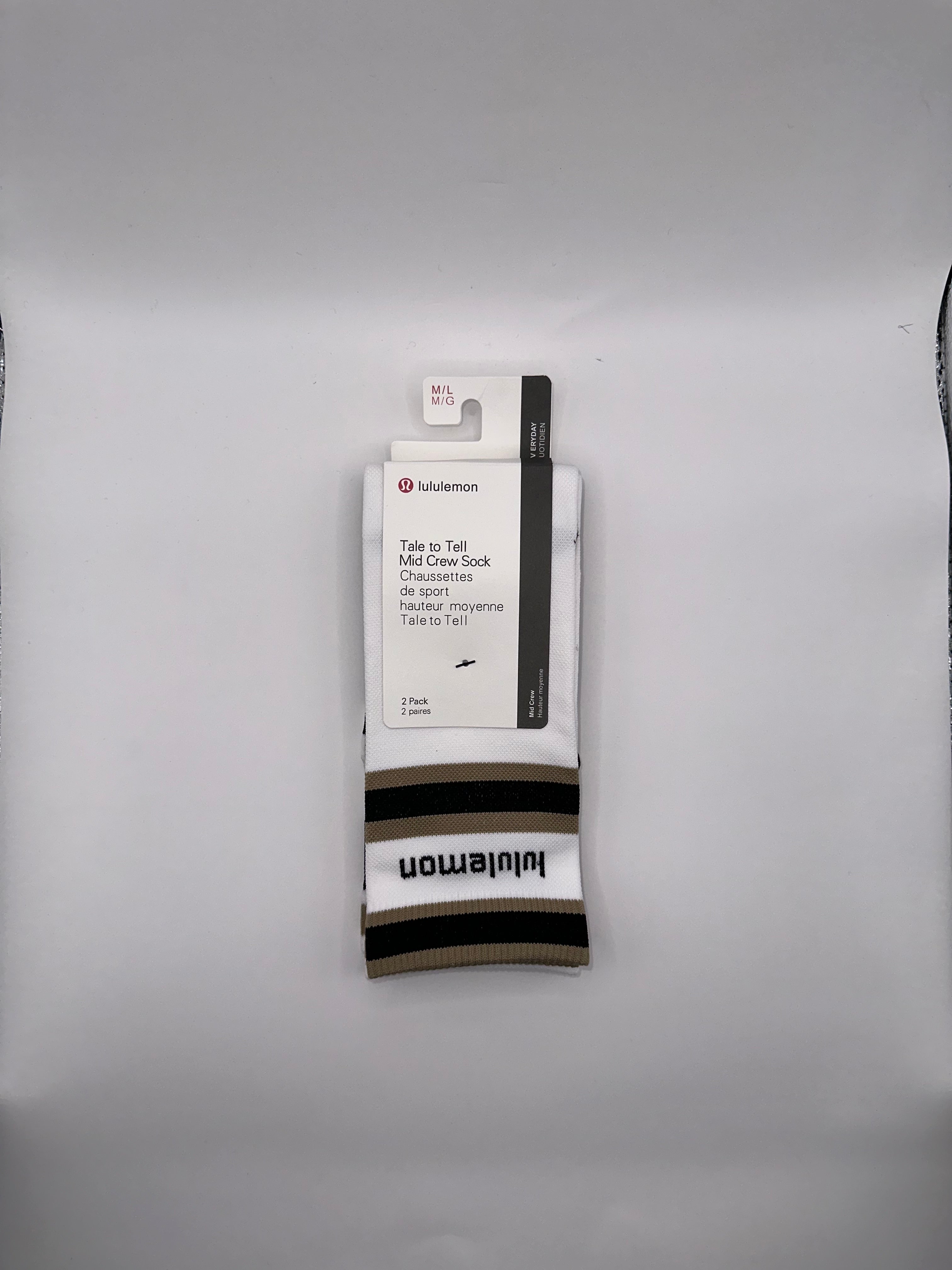 2 Pairs NWT Lululemon Tale to Tell Mid Crew Socks - M/L