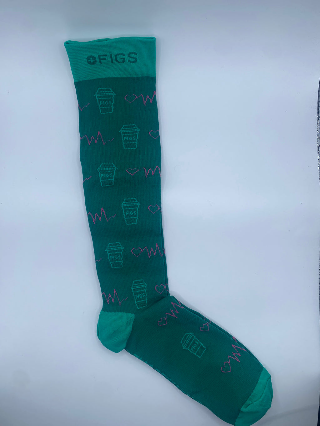 1 Pair FIGS Compression Green Socks Size Small