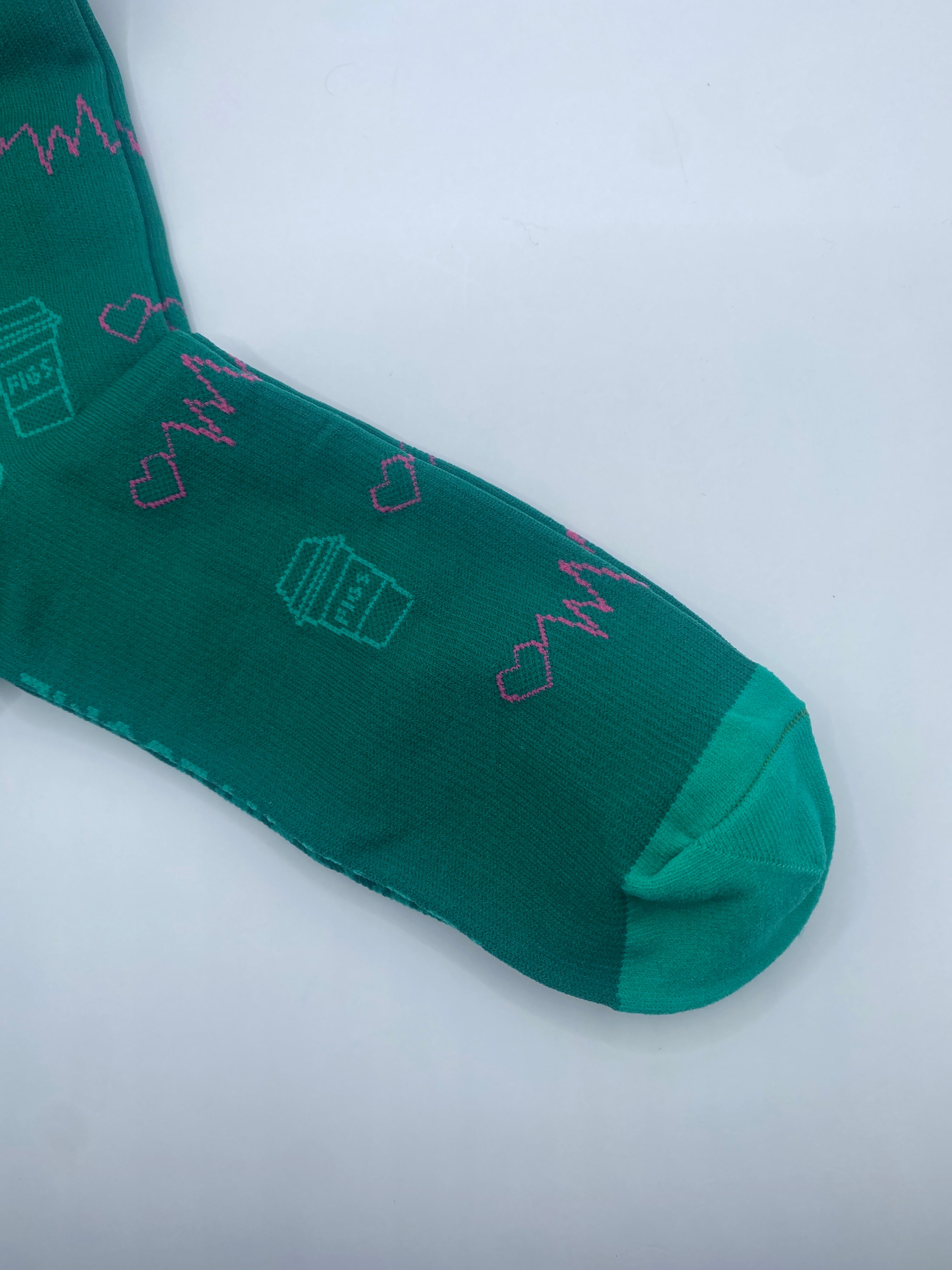1 Pair FIGS Compression Green Socks Size Small