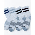 4 Pairs Bombas Stripe Quarter Socks Size Large 8-12