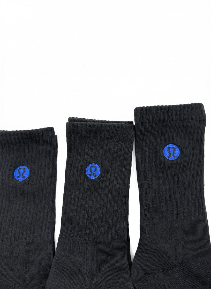 3 Pairs Lululemon Unisex Daily Essential Crew Socks - M/L