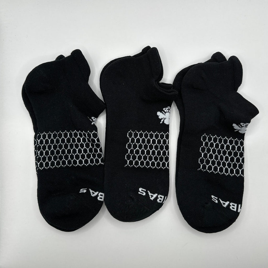 Bombas Ankle Socks Medium 3 pairs Black Unisex Everyday Cotton Socks NWOT