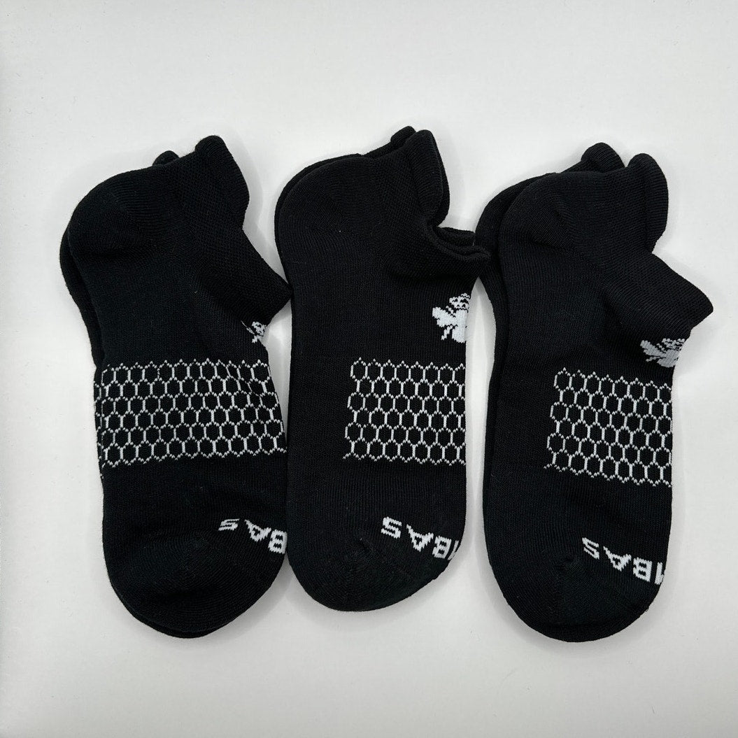 Bombas Ankle Socks Medium 3 pairs Black Unisex Everyday Cotton Socks NWOT