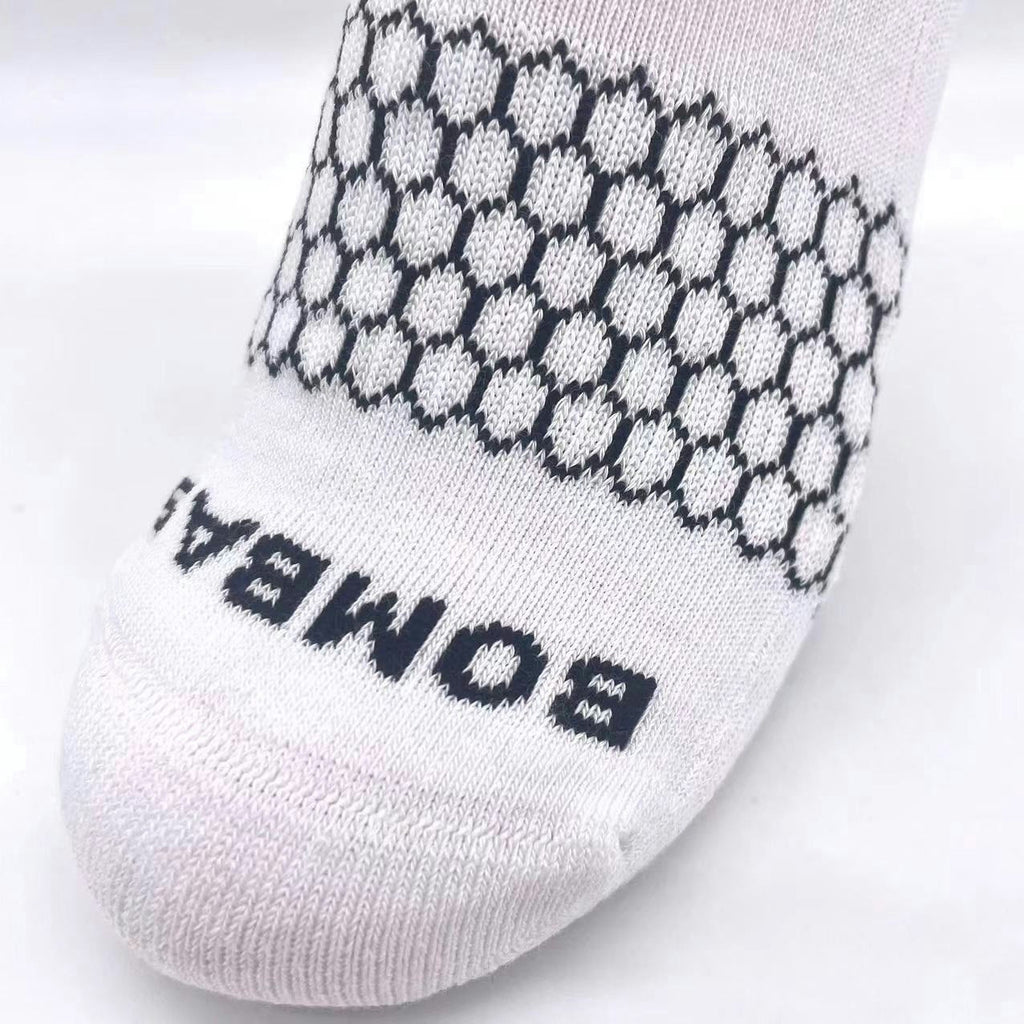 Women Men's BOMBAS Honeycomb Quarter socks Size Small White 6 Pairs