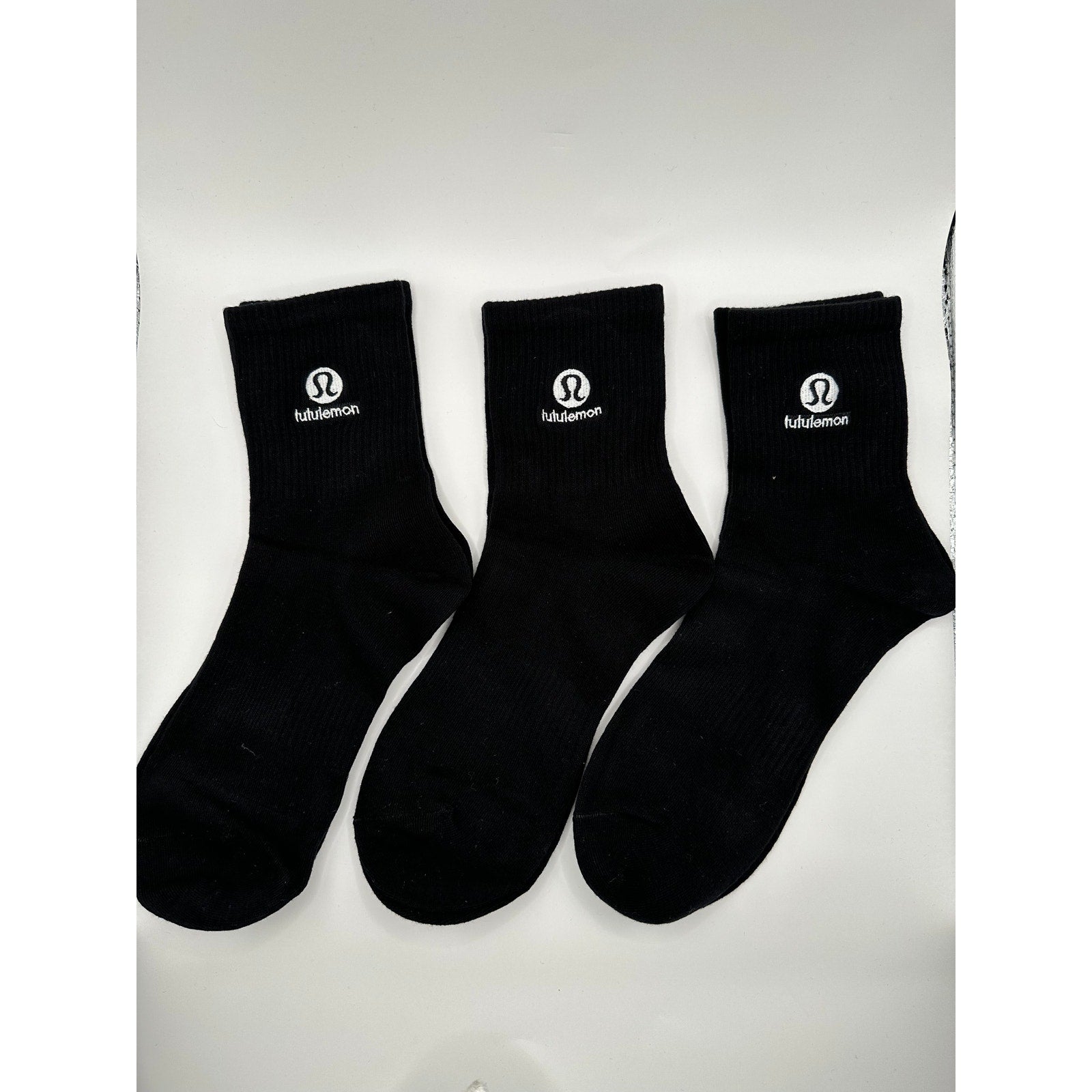 $2/Pair 3 Pairs - Lululemon Men Daily Stride Ankle Socks Black M-L