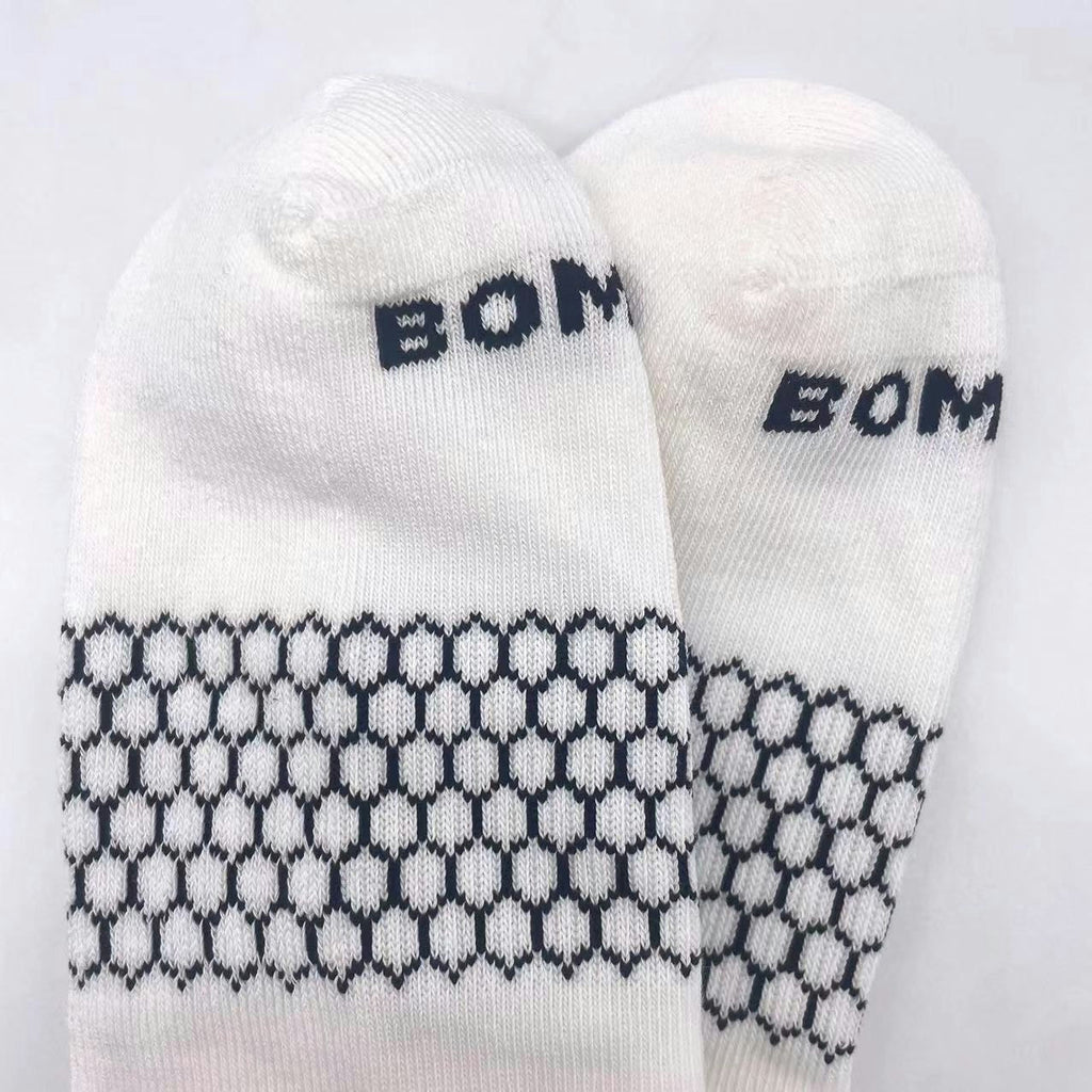 3 Pairs Bombas Stripe Quarter Socks Size Large