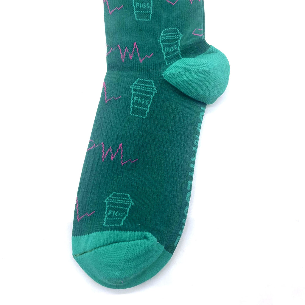 1 Pair FIGS Compression 'Matcha' Green Socks Size L