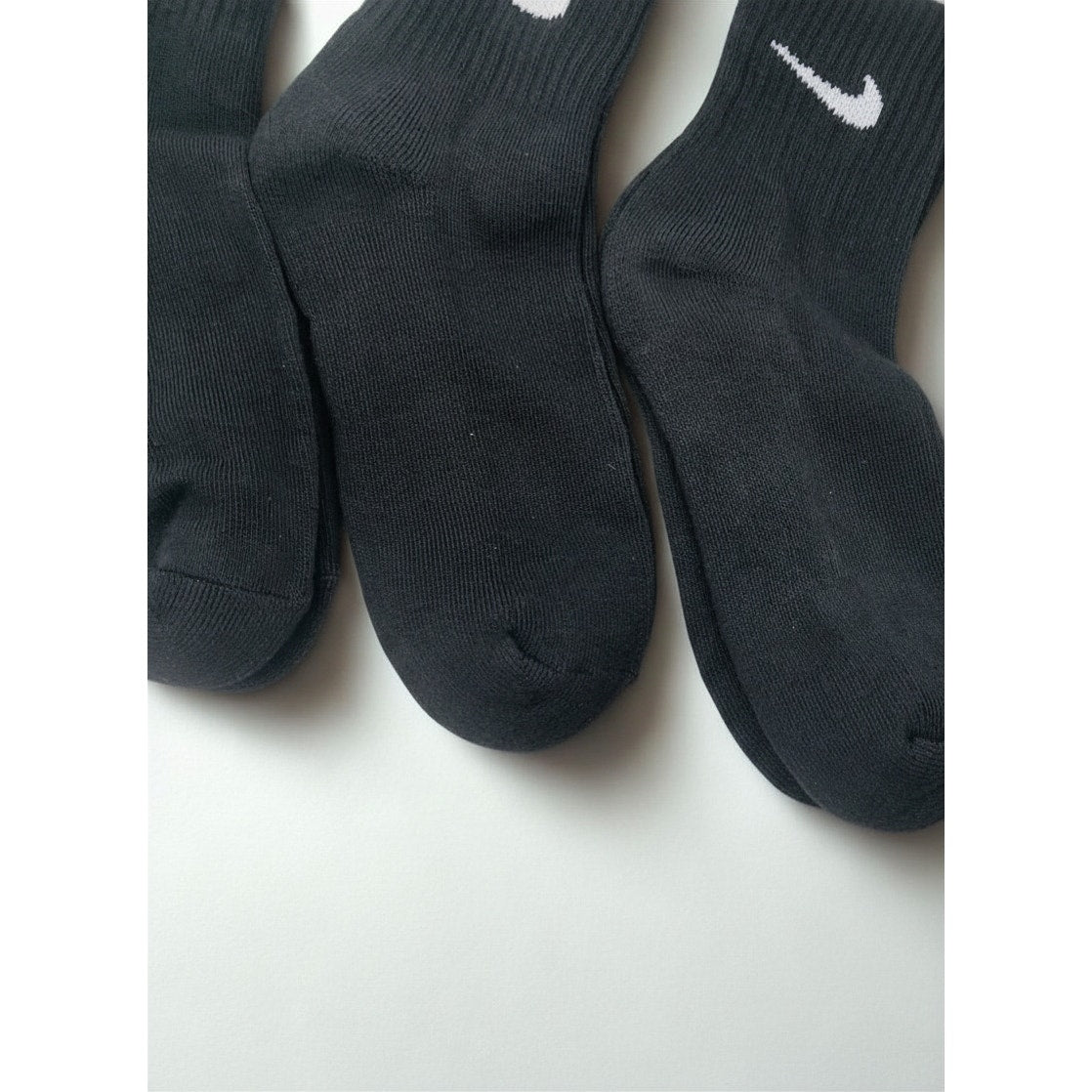 3 Pairs NWOT NIKE Black Cotton Quarter Socks Dri Fit Size Medium