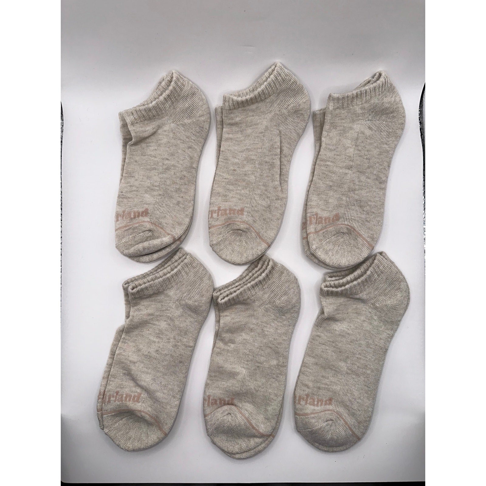 Timberland No Show Socks 6 Pairs - Full Cushion, Light Gray Medium