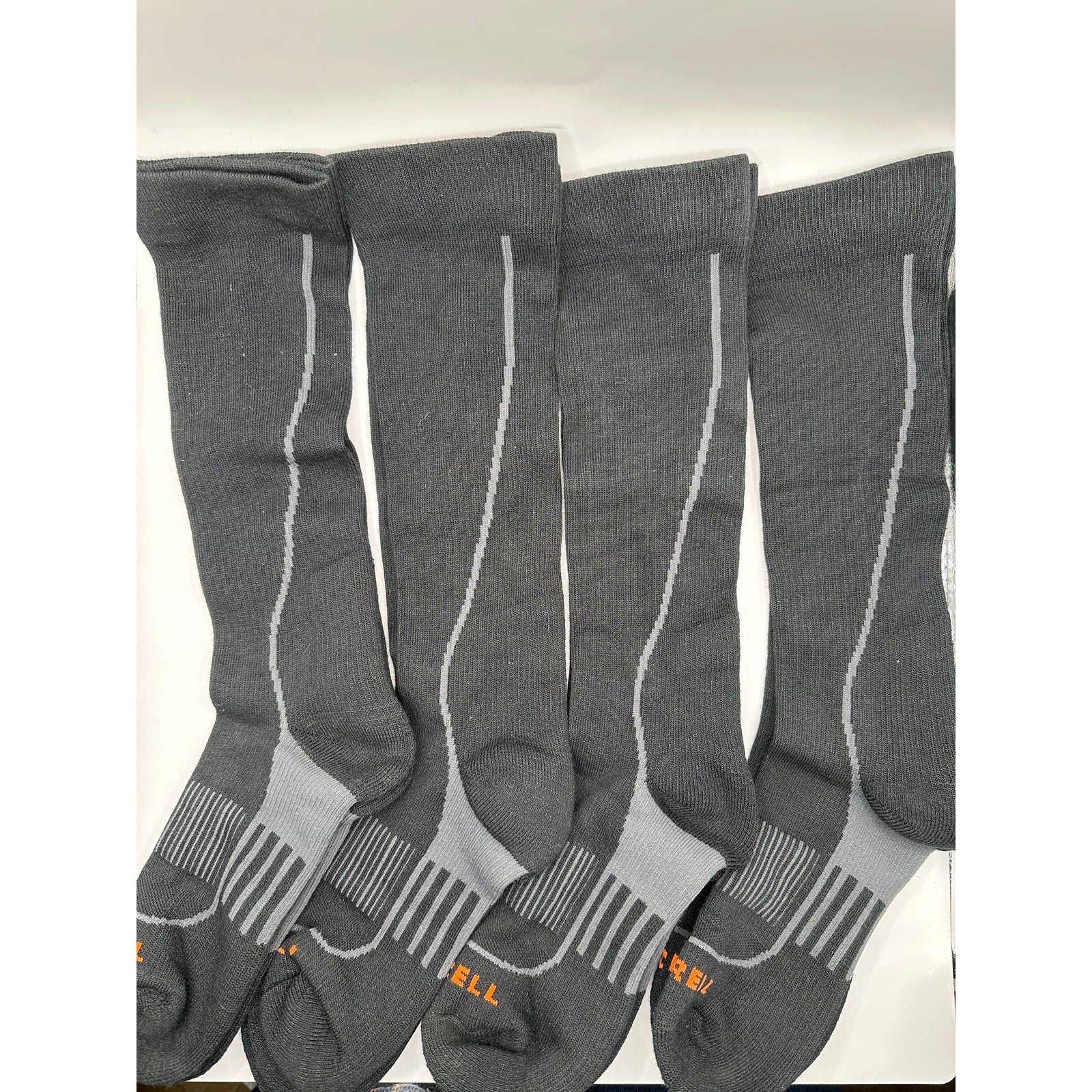 Merrell 4 Pairs Hiker Crew Socks Unisex Size S-M Gray