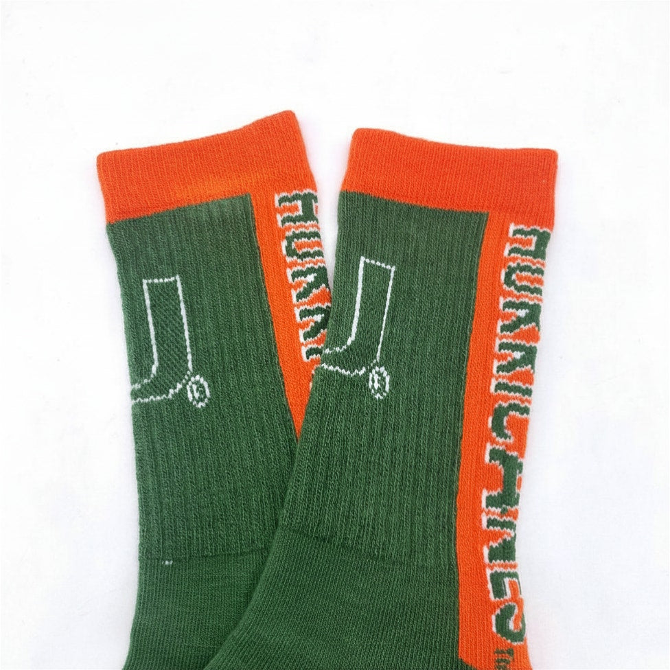 Bare Feet Miami Hurricanes Crew Socks Size Medium