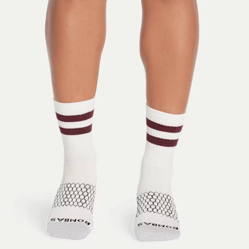 4 Pairs Bombas Stripe Quarter Socks Size Medium 6-10