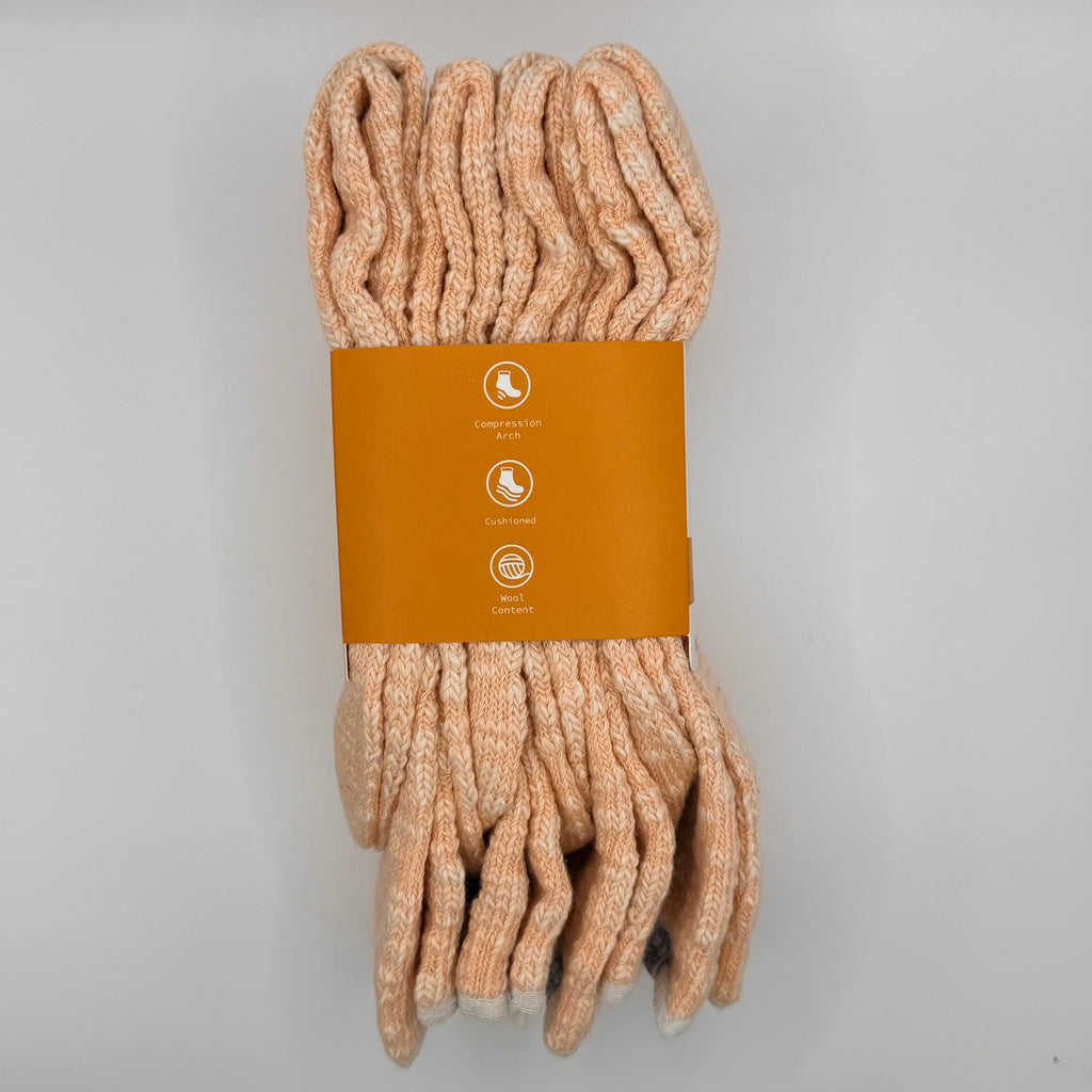 NWT Timberland Women's Cushioned Crew Socks 4 Pairs - Wool Blend, Thermal Peach Medium