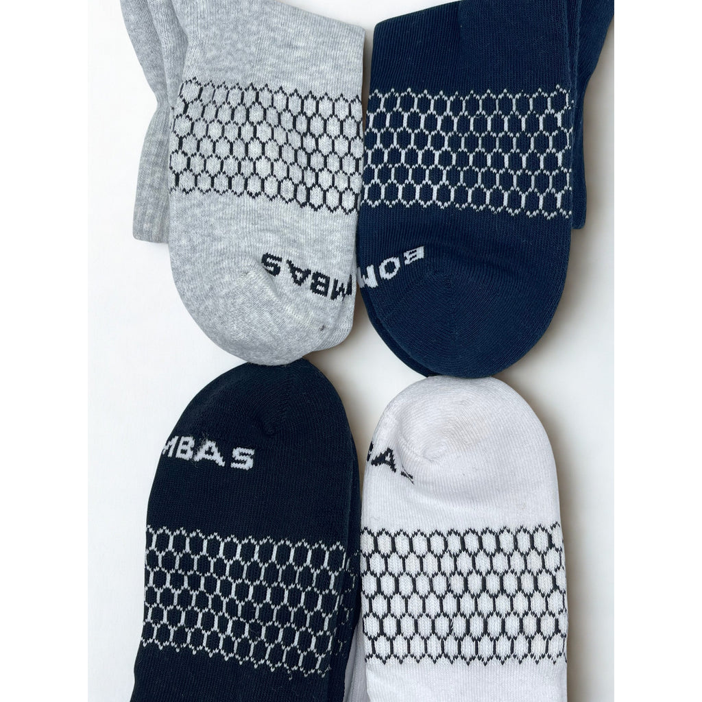 4 Pairs Bombas Daily Quarter Socks Size Medium 6-10
