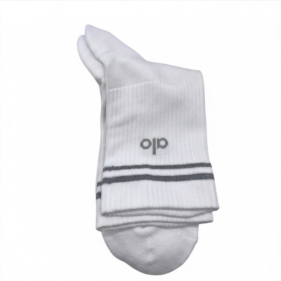 6 Pairs Alo Yoga Unisex Half Crew Performance Socks M/L fits sizes 8 – 11