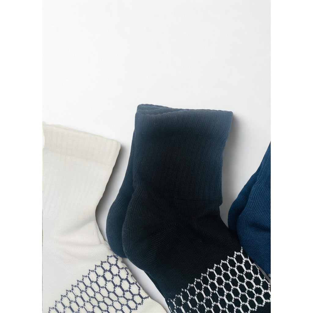 3 Pairs Bombas Navy Blue Quarter Socks Size Medium 6-10