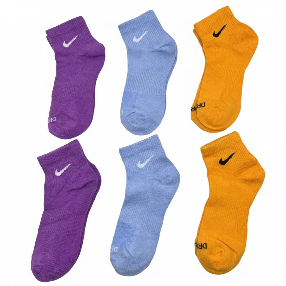 NIKE 6 Pairs Women Men's Quarter socks Size Medium