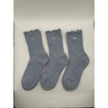 3 Pairs Alo Yoga Women's Lettuce Edge Sock M/L fits sizes 8 – 11 Light Blue