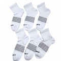 Women Men's BOMBAS Honeycomb Quarter socks Size Large White 6 Pairs