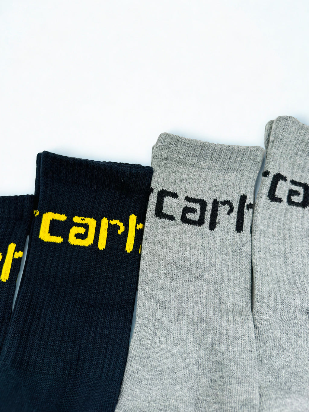 4 Pairs - Carhartt WIP Socks Black & Gray Crew Streetwear Large
