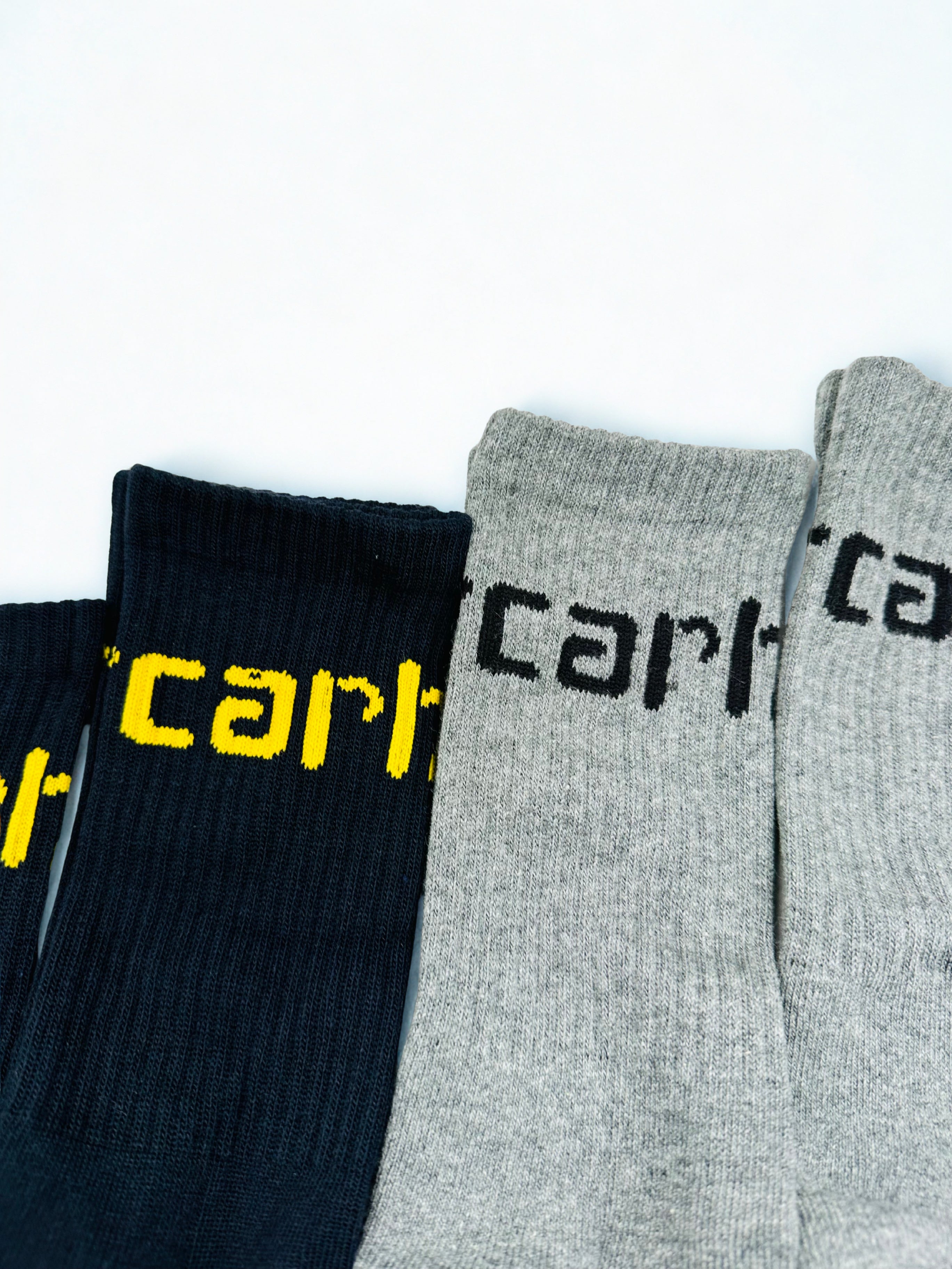 4 Pairs - Carhartt WIP Socks Black & Gray Crew Streetwear Large