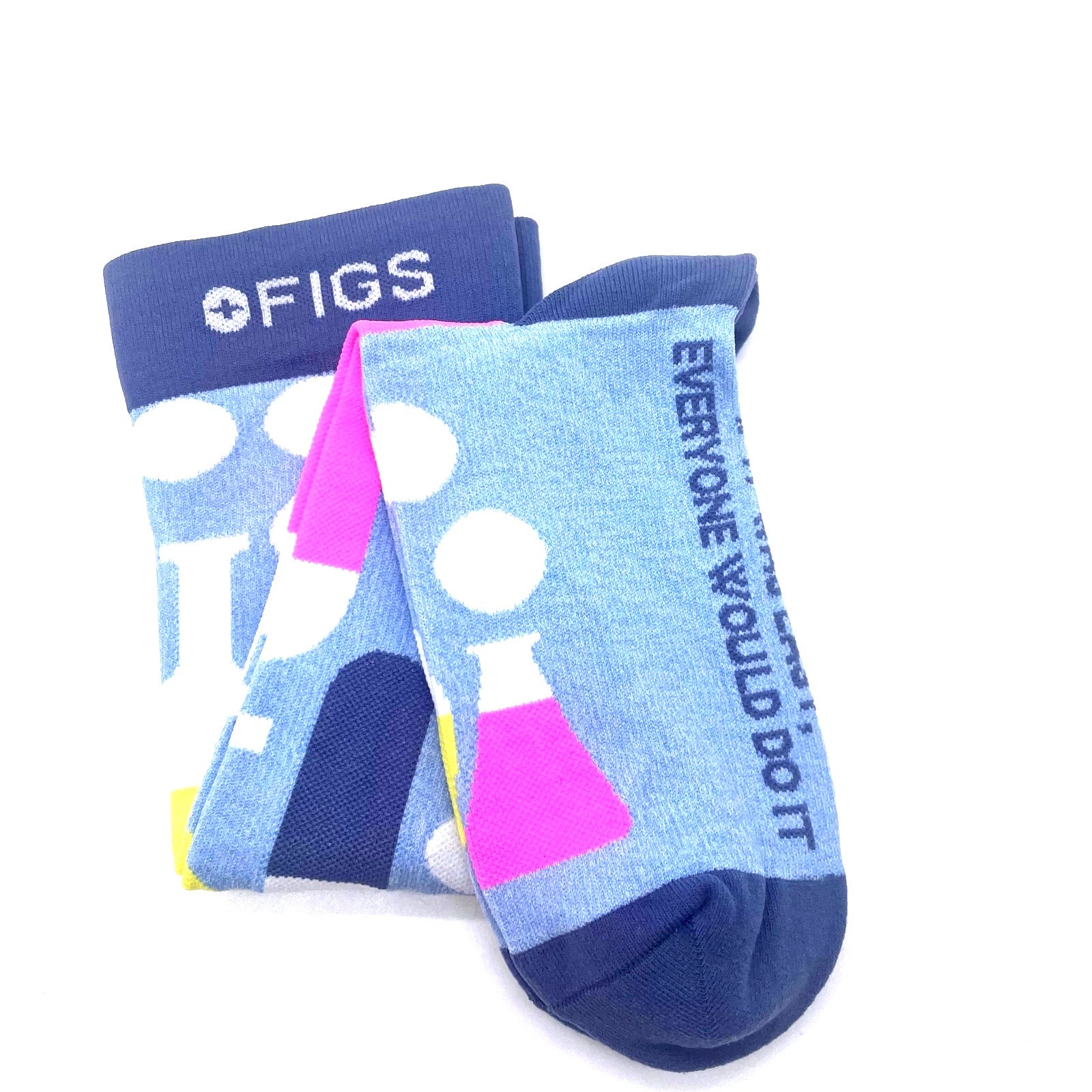 1 Pair FIGS Compression  Colorful Socks Size L