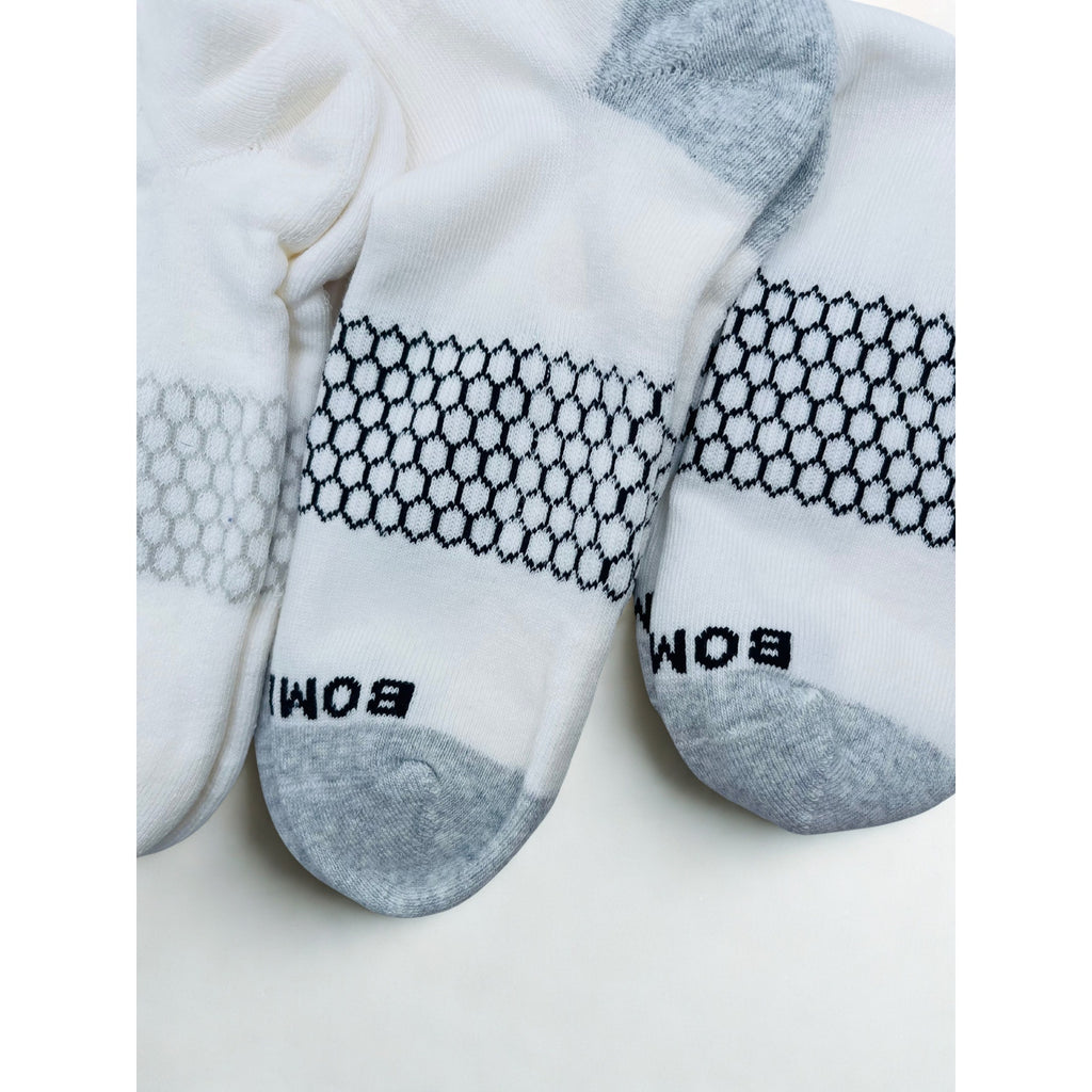 4 Pairs Bombas Stripe Quarter Socks Size Large 8-12