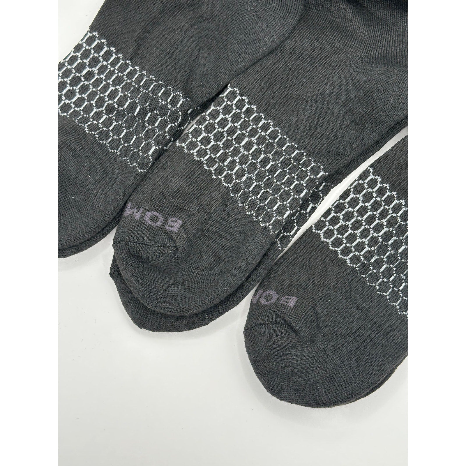 BOMBAS Honeycomb CrewSocks Size Large Black 3 Pairs Unisex