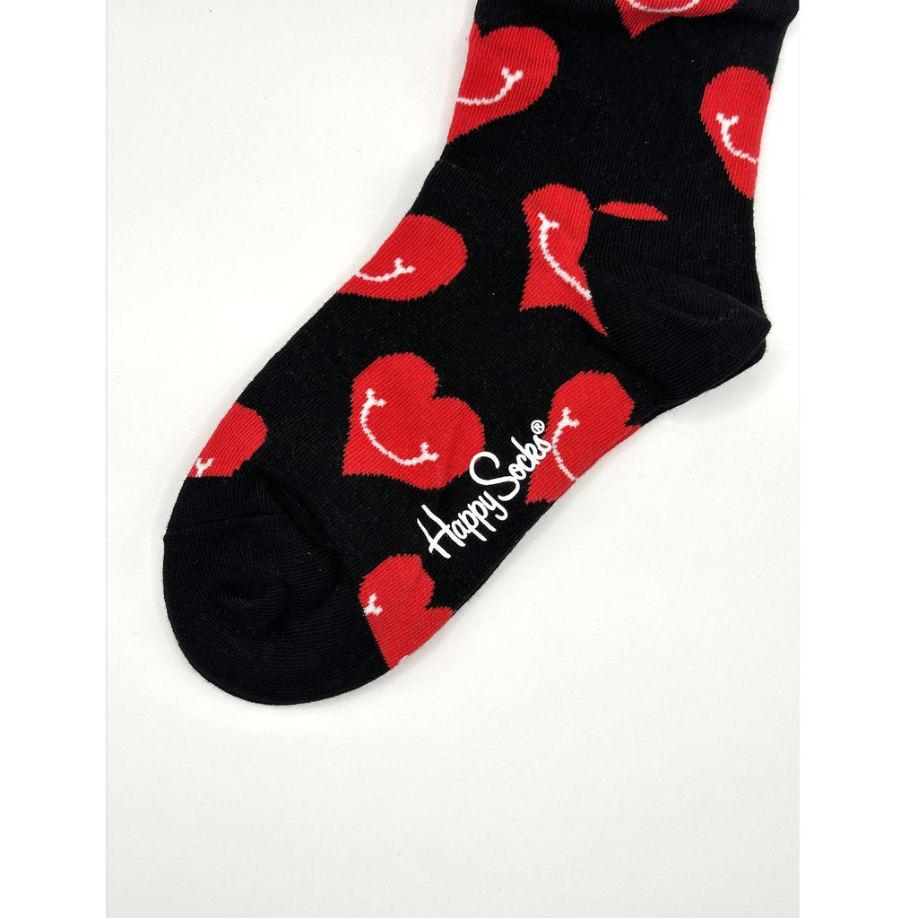 1 Pair Happy Socks Black Heart Size Medium Unisex