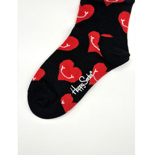 1 Pair Happy Socks Black Heart Size Medium Unisex
