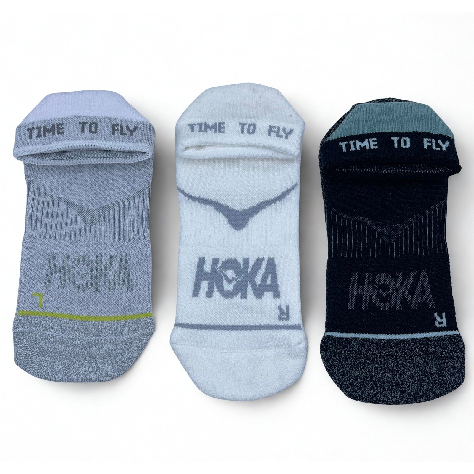 3 Pairs HOKA Time To Fly No Show Socks  Unisex M , NWOT