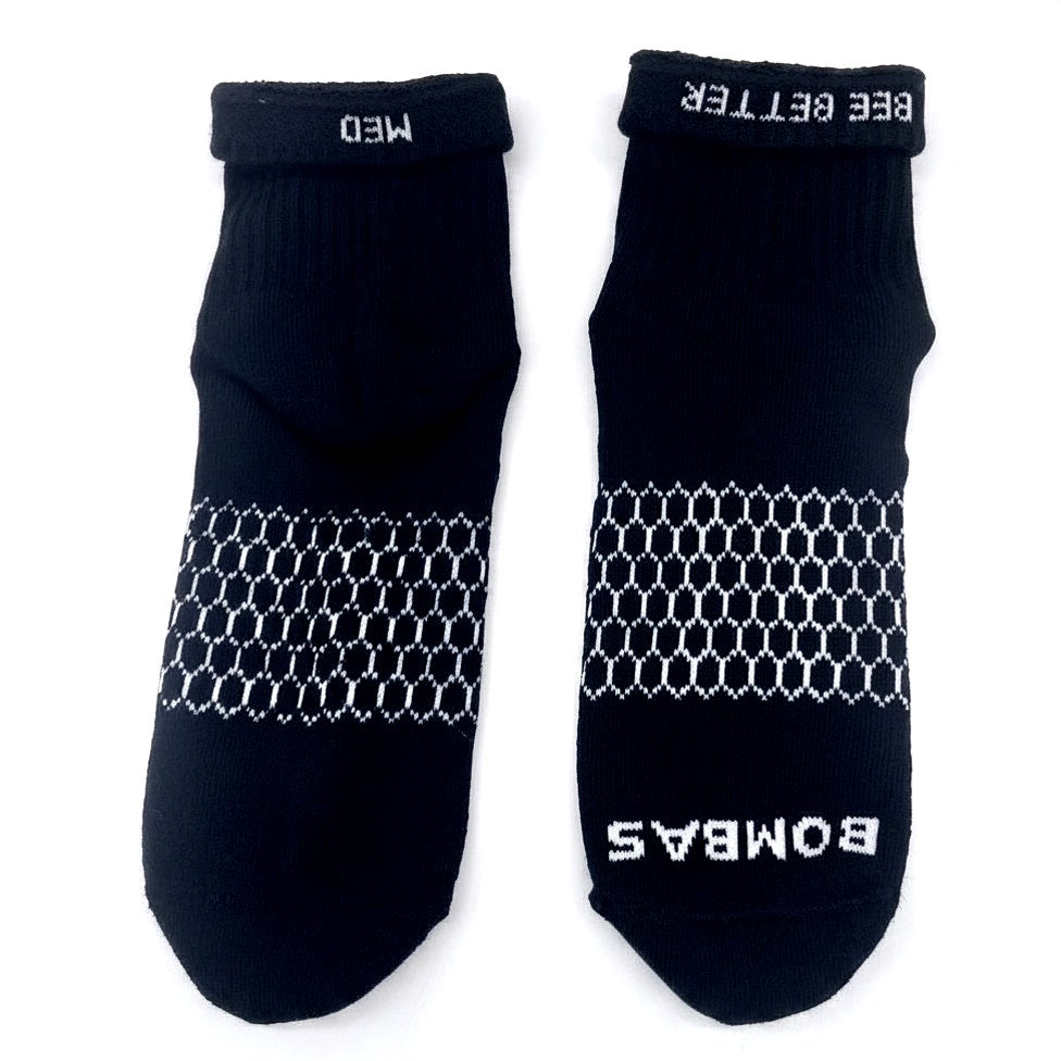 6 Pairs Women Men's BOMBAS Quarter socks Size Medium Black