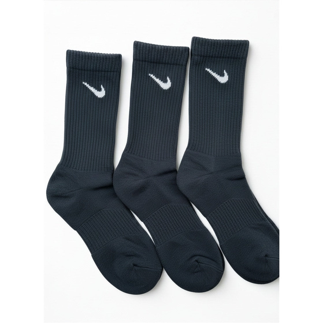3 Pairs NWOT NIKE Black Everyday Cotton Crew Socks Dri Fit Size Large