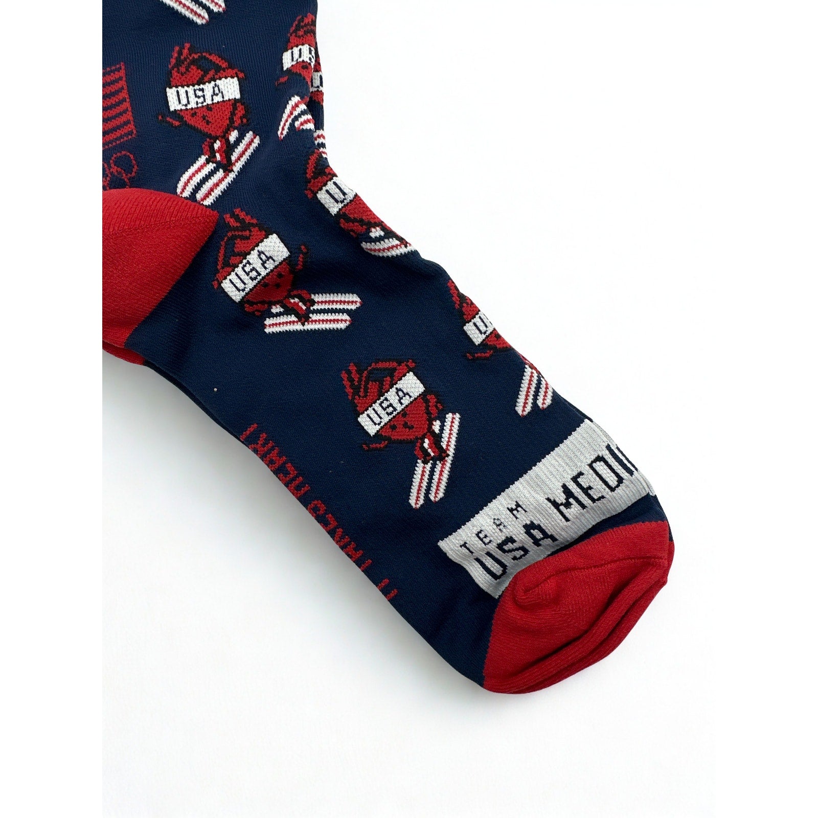 1 Pair FIGS Compression USA Red & Navy Blue Socks Size Large